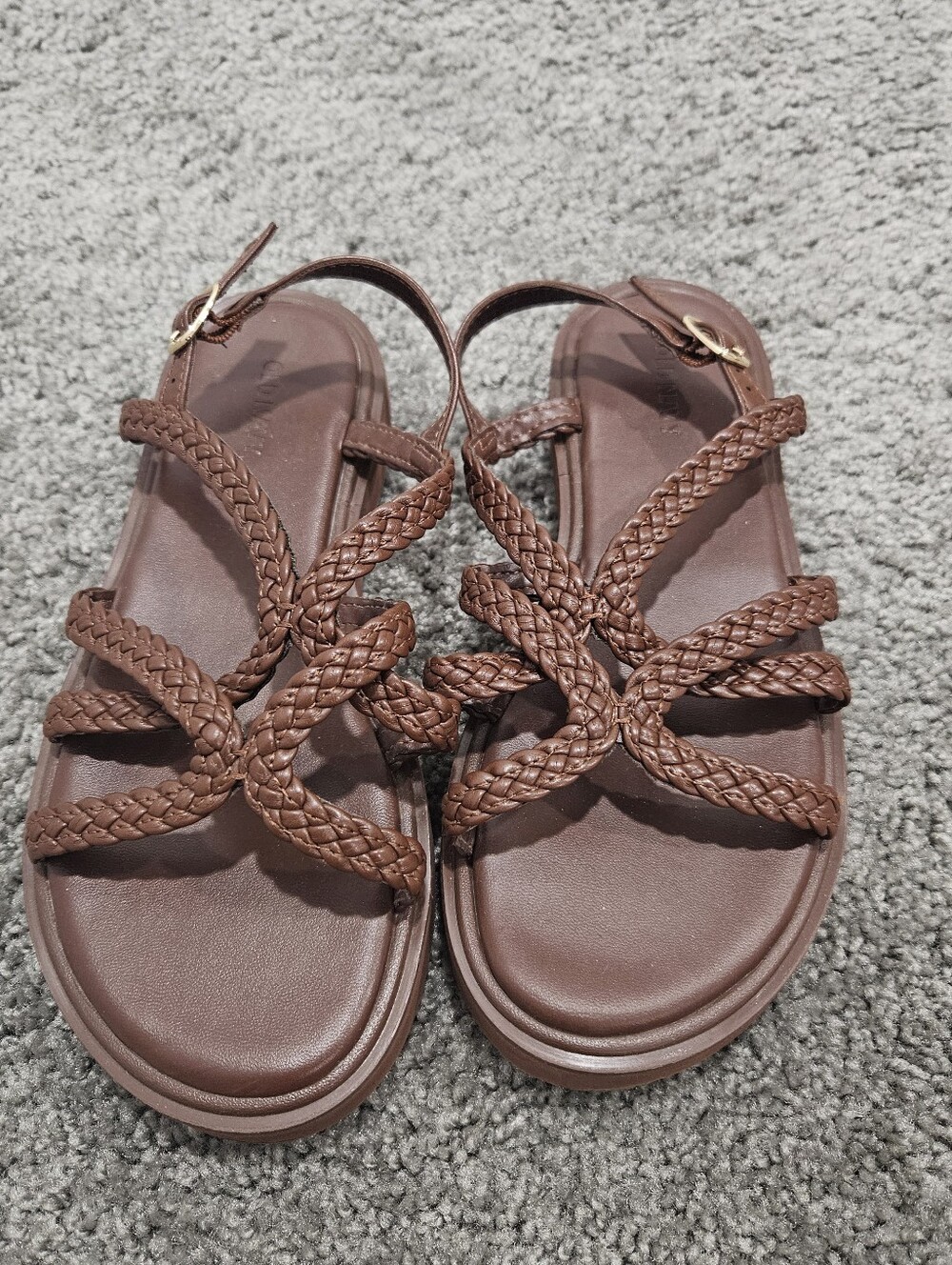 Braided Brown Sandals, 7 - Picture 2 of 4
